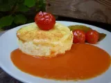 Recette Petits flans au parmesan et coulis de tomates cerises.