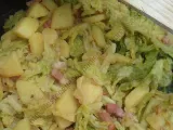 Recette Poêlée de chou vert, pommes de terre et cantal