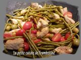 Recette Filet mignon de porc aux olives, haricots verts et tomates