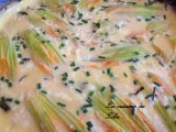 Recette Omelette aux fleurs de courgette, chèvre frais et menthe