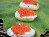Recette Apéritif, idée pour vos fêtes : bouchées d?oeufs de saumon au tzatziki