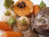 Recette Souris d'agneau à la vapeur et légumes aux épices douces