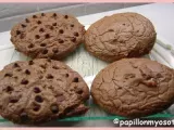 Recette Cookies chocolat (caramel, pepites de chocolat, noix de coco rapee)