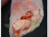 Recette Rouleaux de printemps à l'avocat, saumon, crabe, crevette, pamplemousse et coriandre
