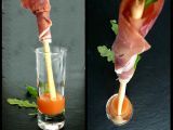 Recette #5 - mini gaspacho de melon et son grissini au jambon
