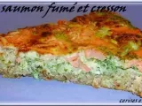 Recette Tarte au saumon fume et cresson ( pate aux flocons 5 cereales )