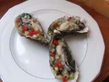 Recette Mangez des huîtres (1): en gelée de concombre, algues & piquillos