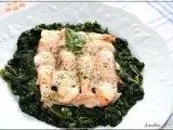 Recette Mosaique de saumon, filet de sole aux epinards a la creme