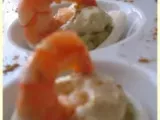 Recette Crevettes a la mousse de courgettes, chantilly au curry