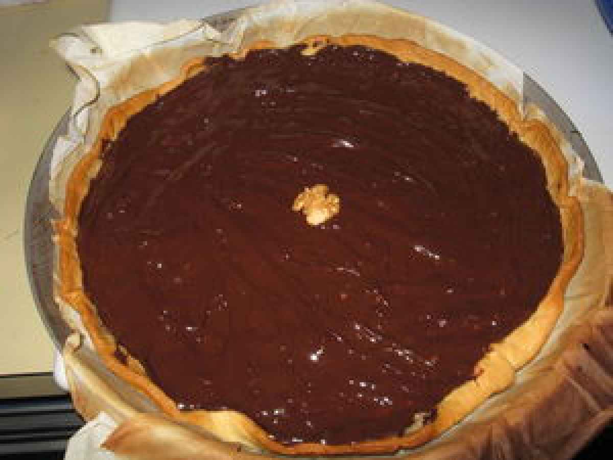 tarte au noix nappage chocolat fid