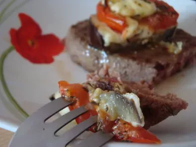 Recette Steak haché à la tomate mozzarella et aubergine