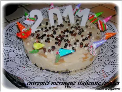 Recette Entremet poires/meringue italienne/chocolat
