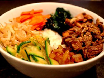 Bibimbap au boeuf ou plat de riz coréen