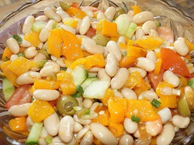 Recette Salade aux haricots blancs et poivrons rôtis...
