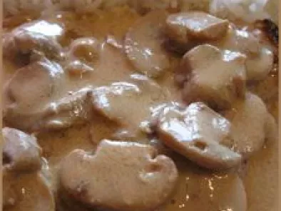 Recette Escalopes de jambon, sauce crémée au cognac et aux champignons