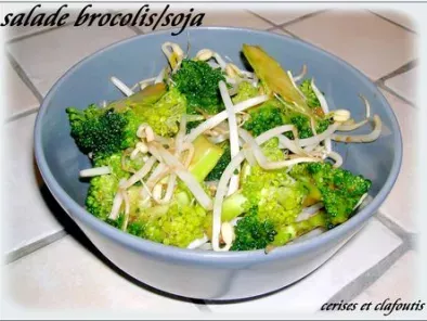 Recette Salade brocolis cru, germes de soja et amandes