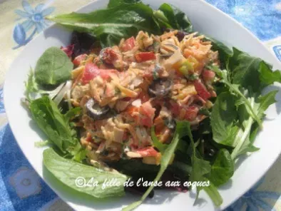Recette Salade de goberge, sauce crémeuse au pesto de tomates séchées