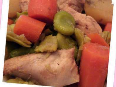 Recette Tajine de poulet au fèves