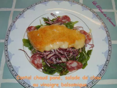 Recette Cantal chaud pané, salade de chou au vinaigre balsamique