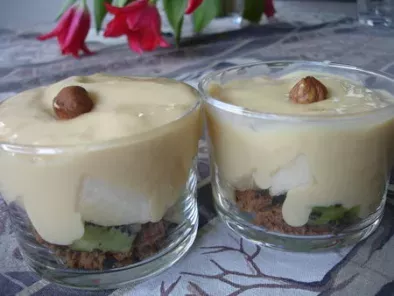 Recette Trifle poire-kiwi, spéculoos et crème vanille