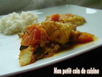 Recette Curry de poisson aux oignons et aux tomates sans lait et sans gluten