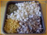 Etape 3 - Gratin de poulet, pommes de terre, maïs et petits pois