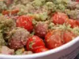 Etape 3 - Clafoutis brocolis, tomates cerise & boulettes de boeuf