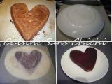 Etape 12 - Gâteau Saint-Valentin. Coeur moelleux au chocolat et sa purée de framboises.