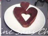 Etape 13 - Gâteau Saint-Valentin. Coeur moelleux au chocolat et sa purée de framboises.