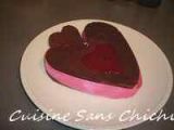 Etape 14 - Gâteau Saint-Valentin. Coeur moelleux au chocolat et sa purée de framboises.