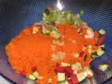 Etape 1 - Nouilles chinoises, crevettes et petits légumes