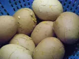 Etape 3 - Oeufs marbrés sur nid de tagliatelles de carottes