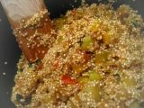 Etape 5 - Chaud-froid de saumon mi-cuit et sorbet à l'orange, quinoa aux légumes sautés