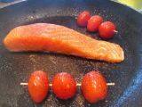 Etape 6 - Chaud-froid de saumon mi-cuit et sorbet à l'orange, quinoa aux légumes sautés