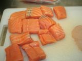 Etape 2 - Brochettes de saumon au bacon et grenailles + Merci Loustika