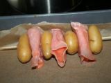 Etape 4 - Brochettes de saumon au bacon et grenailles + Merci Loustika