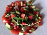Etape 6 - Salade roquette, tomate, avocat, fraise