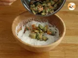 Etape 4 - Salade de vermicelles, crevettes, avocat, oeuf et coriandre