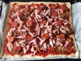 Etape 5 - Pizza jambon, chorizo, champignons, fromage, tomate