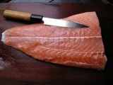 Etape 1 - Carpaccio de saumon à l'aneth, salicorne et asperges