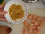 Etape 2 - Poulet en croûte de coco/pistache et sa compotée de cerises