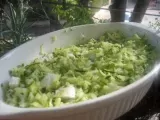 Etape 2 - Crumble de courgettes au quinoa, chèvre frais, huile d'olive et thym du jardin...