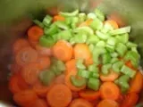 Etape 3 - Potage aux carottes-tomates aux lamelles de poireaux