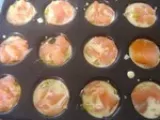 Etape 5 - Petites bouchées apéritives aux poireaux-saumon et poireaux chèvre