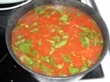 Etape 5 - Velouté de tomates, ricotta et basilic