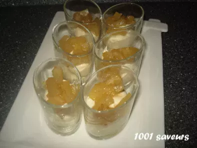Ananas confit miel-vanille et mascarpone en verrines