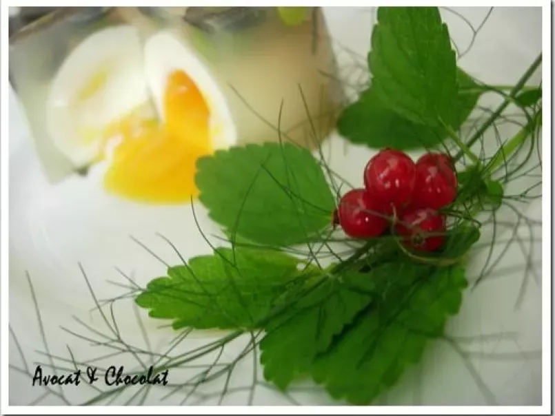Aspic aux petits pois, olives, herbes fraîches & oeuf mollet à l'agar-agar - photo 5