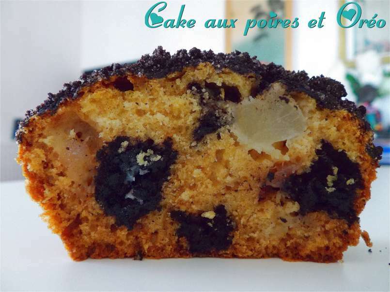 Cake aux poires et biscuits Oreos