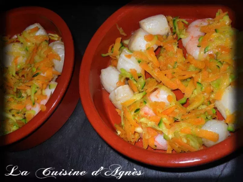 cassolettes de crevettes et noix de pétoncles aux légumes et au curcuma - photo 2