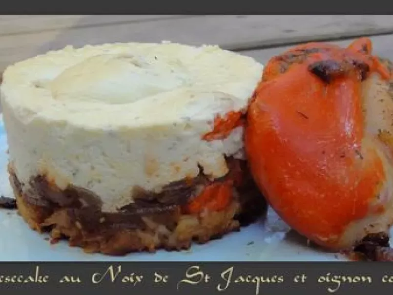 Cheesecake aux noix de St Jacques et confit d'oignon - photo 2